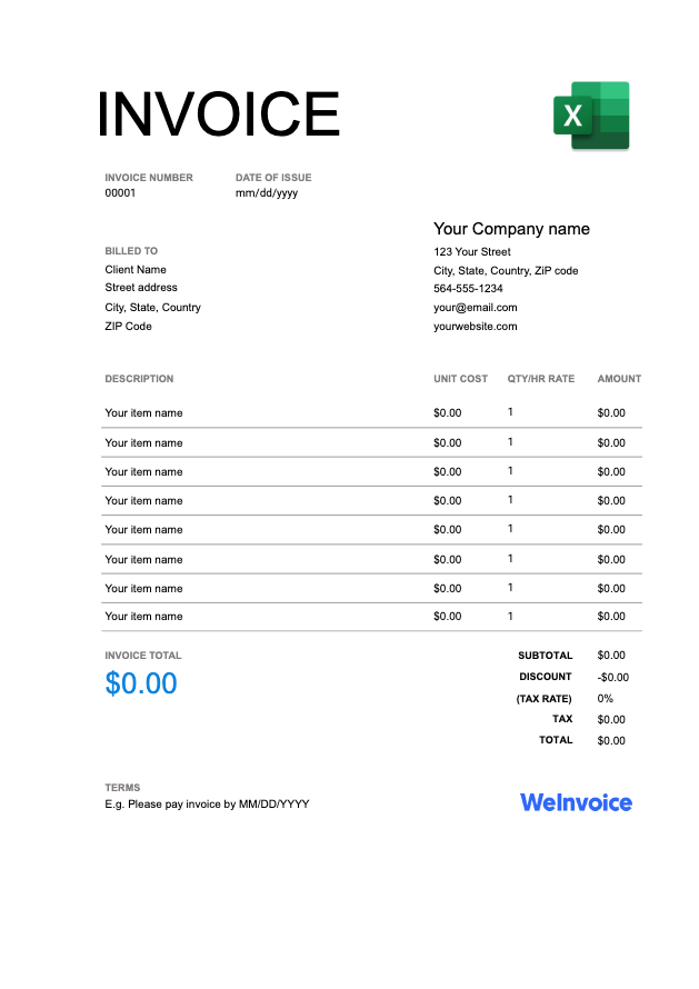 Pro Forma Invoice Templates, Free Download